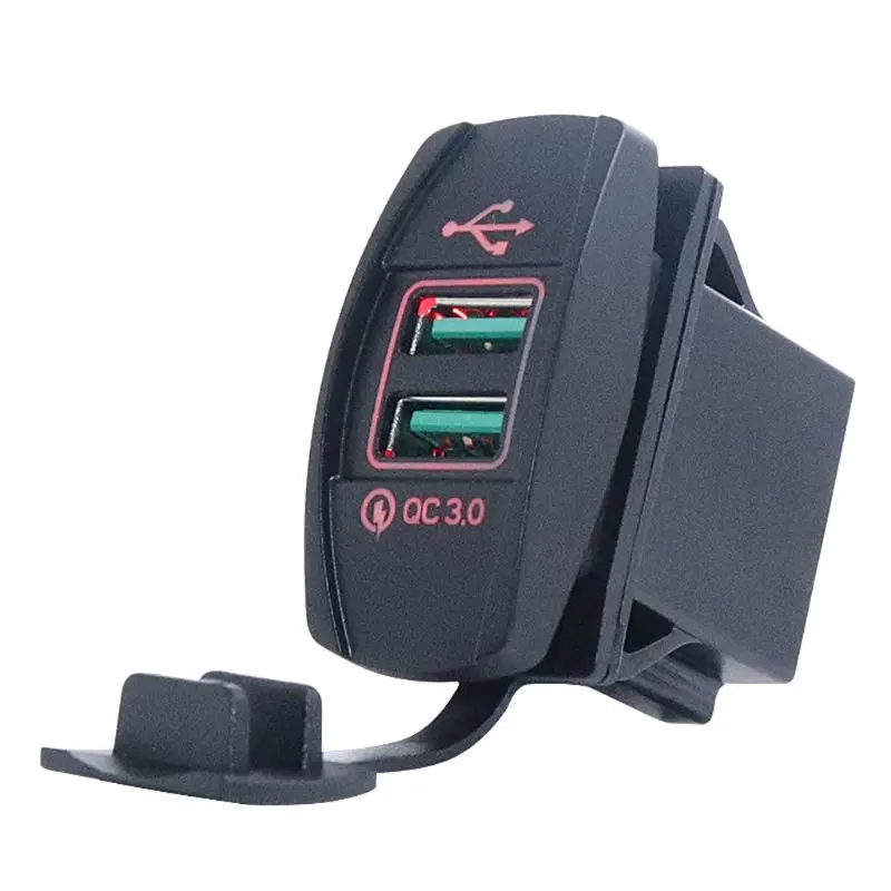 DIY Dual USB Quick Charge 3 0 светодиодный адаптер питания для 12В/24В автомобиля лодки