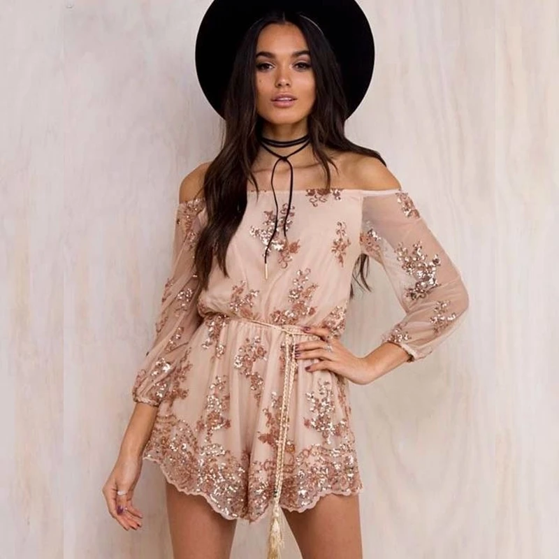 2018 новые брендовые пикантные Boho Для женщин Комбинезоны Мода Slash шеи шифон Боди