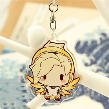 5 FPS Game Ow Keychain Fashion Overwatch D.va Hanzo Mei Tracer Reaper Figure Bag Pendants Car Key Chains Holder Keyrings Jewelry - Цвет: 5