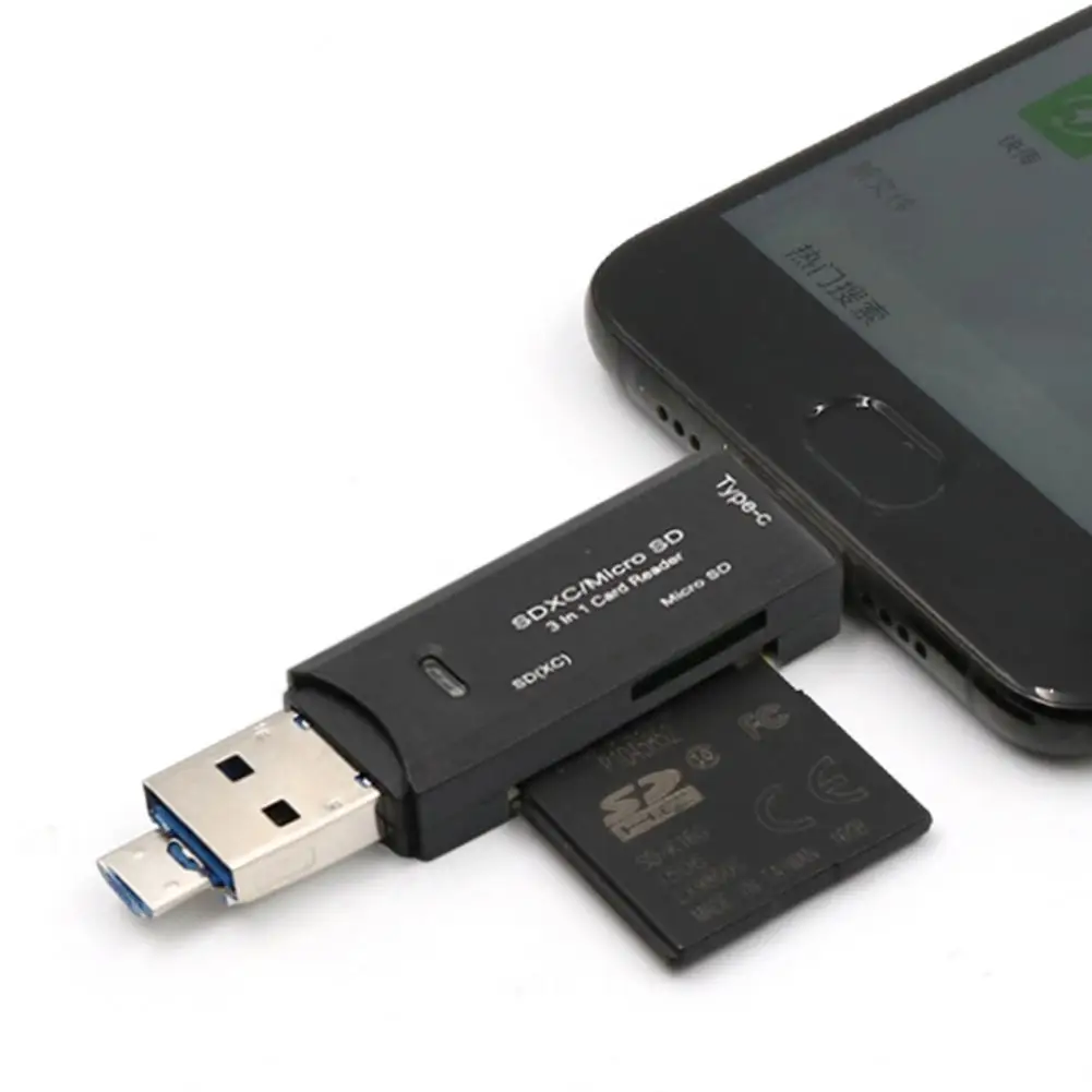 Адаптер для чтения карт 3в1 USB3.1 USB-C TF type C SD для Macbook