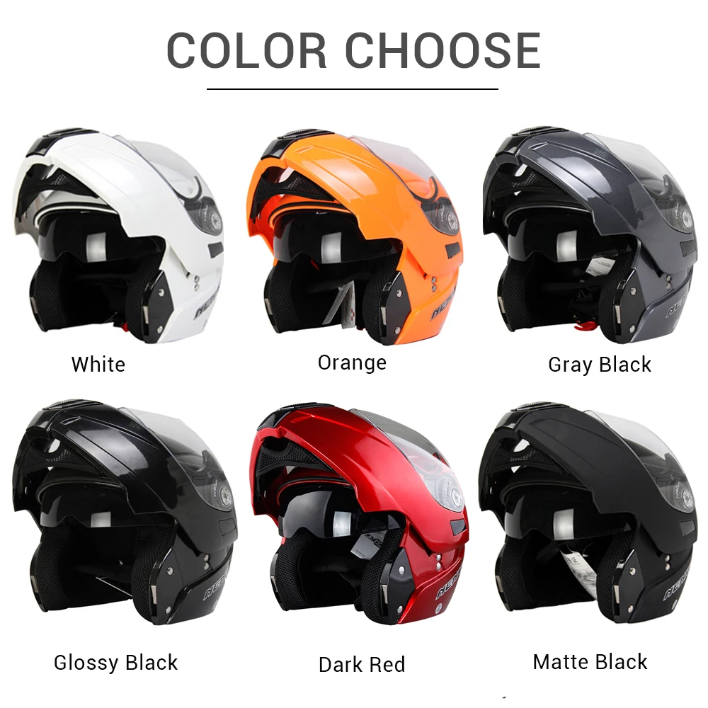 Мотоциклетный шлем NENKI удобный откидной с двойными линзами для езды на