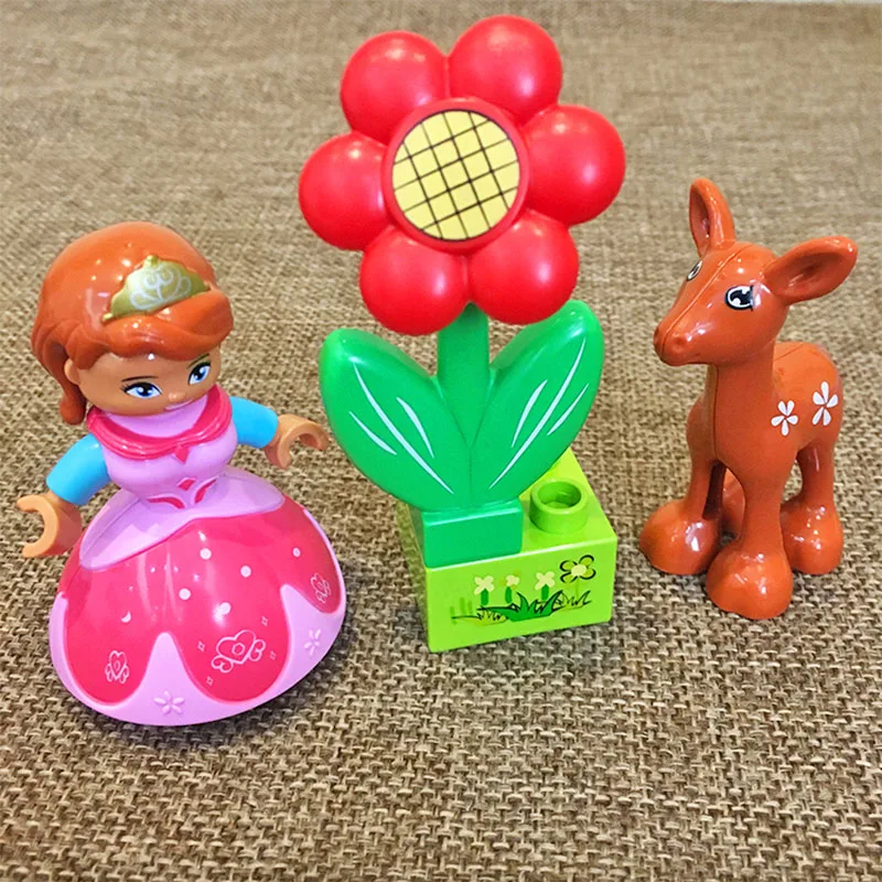GOROCK 62 шт. Duplo принцесса мечта замок электрические железнодорожные Кирпичи Игрушка поезд трек части Железнодорожные Строительные блоки трек игрушки для девочек