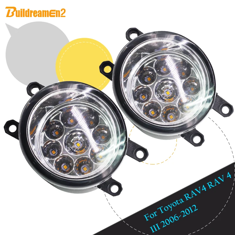 Buildreamen2 для Toyota RAV4 RAV 4 III 2006-2012 1 пара автомобильный Стайлинг светодиодный светильник дневной ходовой светильник DRL левый+ правый противотуманный светильник