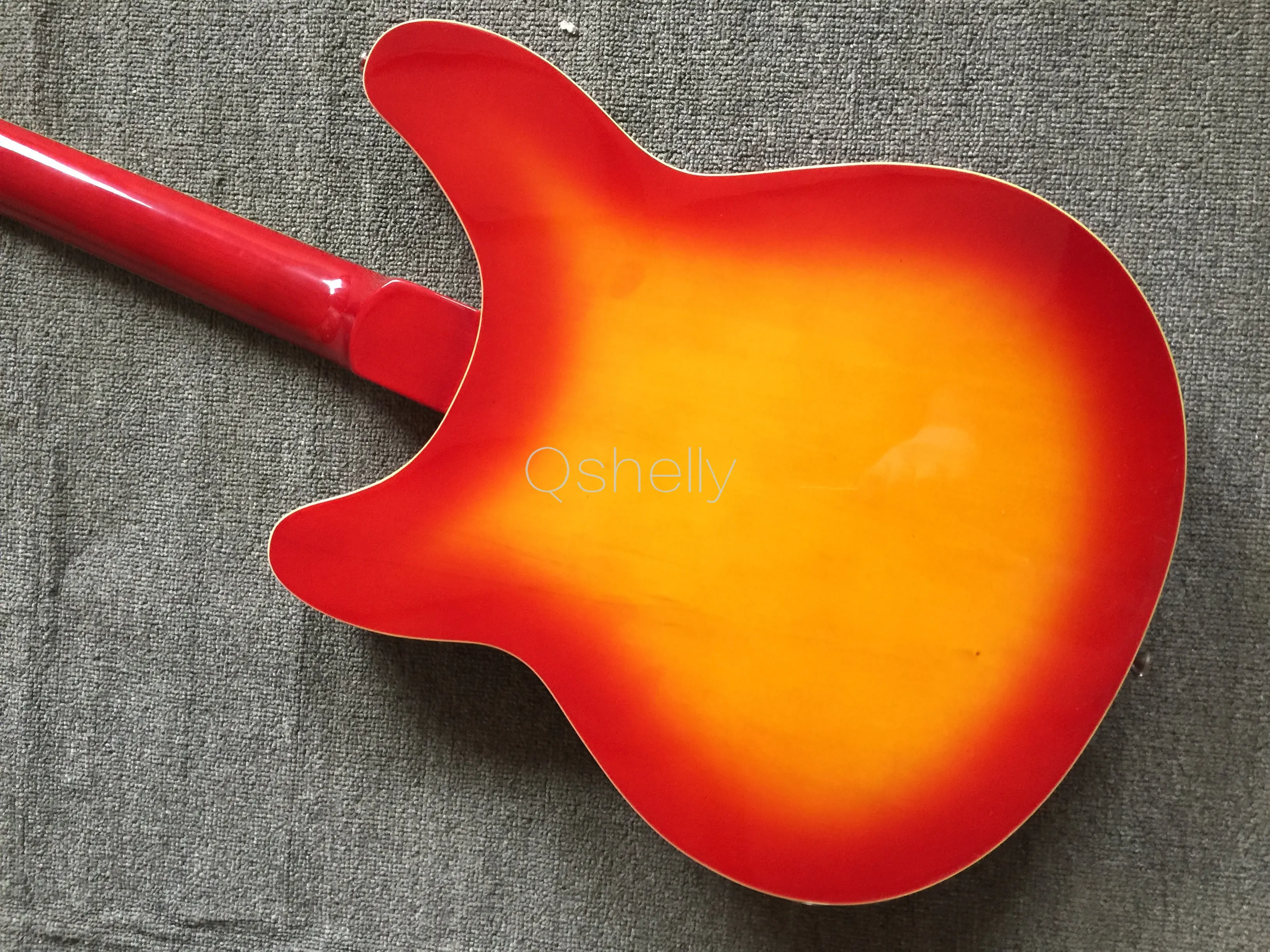 Высококачественная QShelly индивидуальная Вишенка RK 12 струн R tremolo shark Triangle inlay f hole