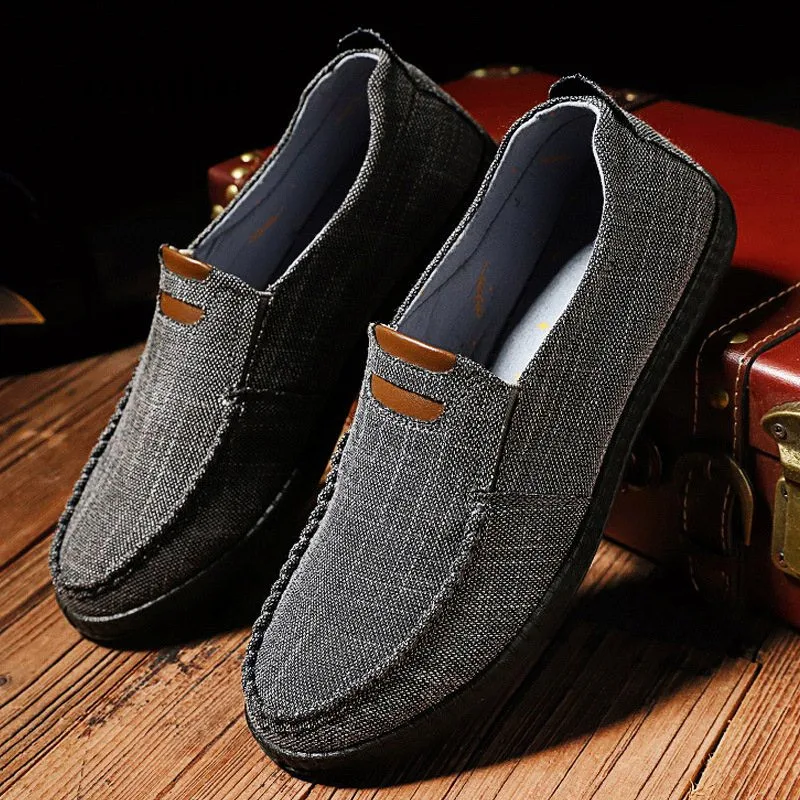 2019 парусиновая обувь мужские дышащие удобные плоские туфли Лоферы повседневная