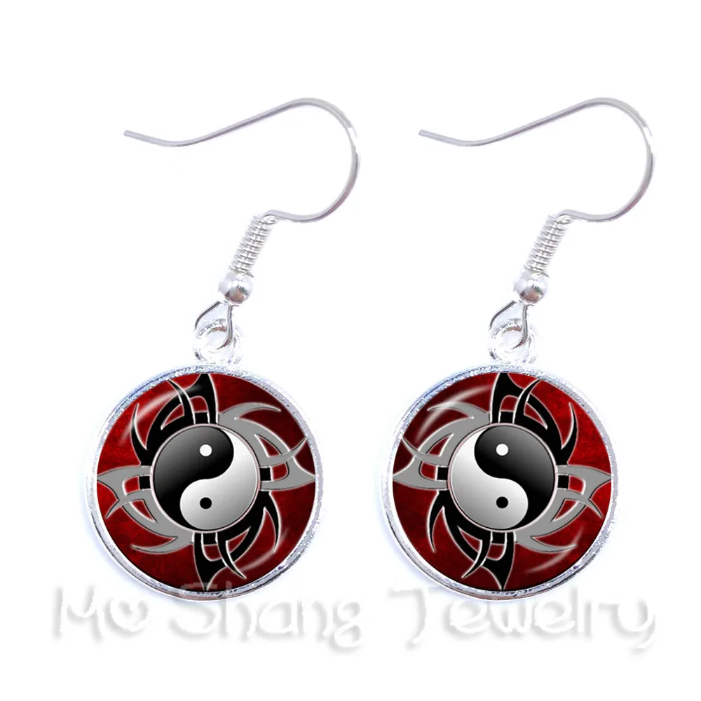 Yin Yang Dangle Earrings Jewelry Black and White Symbol Taoism Buddhism Spiritual Yin-Yang Harmony | Украшения и аксессуары