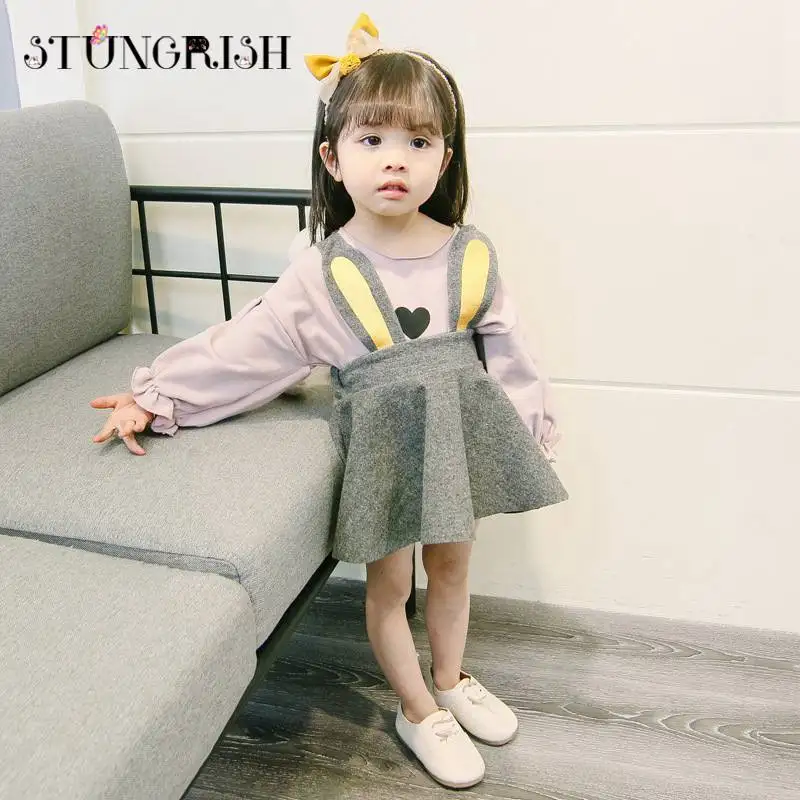 2 шт. футболка и юбка на лямках для девочек|Комплекты одежды девочек| |