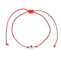 26 letter red cord bangle bracelet jewelry adjustable handmade resin bangles for women red thread string lucky friedship gift