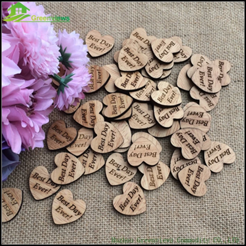 5Bags Wedding Rustic Wooden Love Heart Table Scatter Decoration Crafts DIY 4 Farbe | Дом и сад