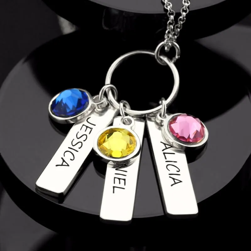 Ожерелье из розового золота с камнями по месяцу рождения|Ожерелья подвеской| |