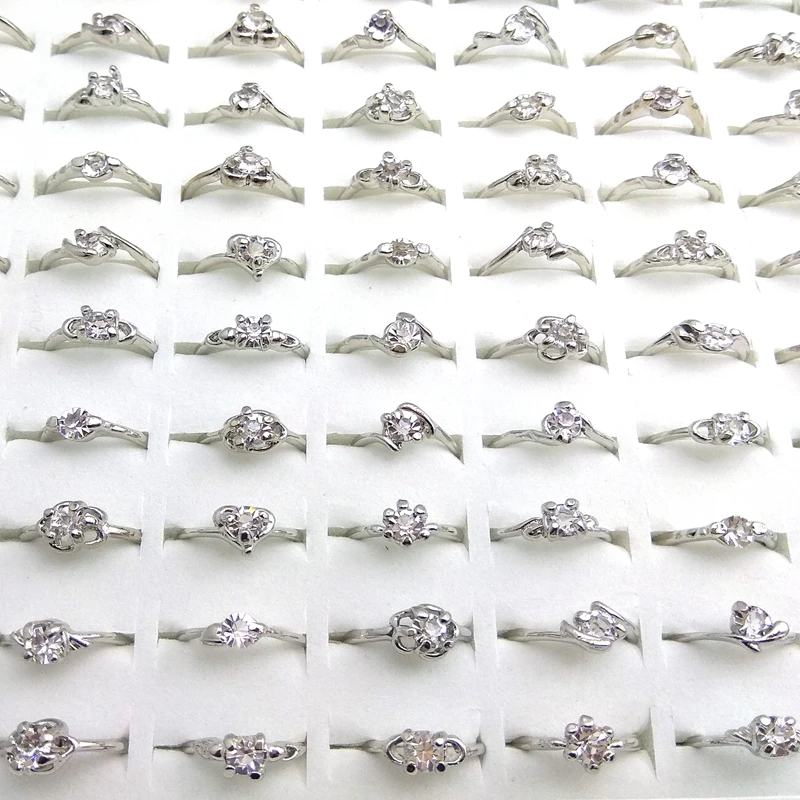 Романтическое серебряное кольцо на палец с прозрачным цирконом обручальные