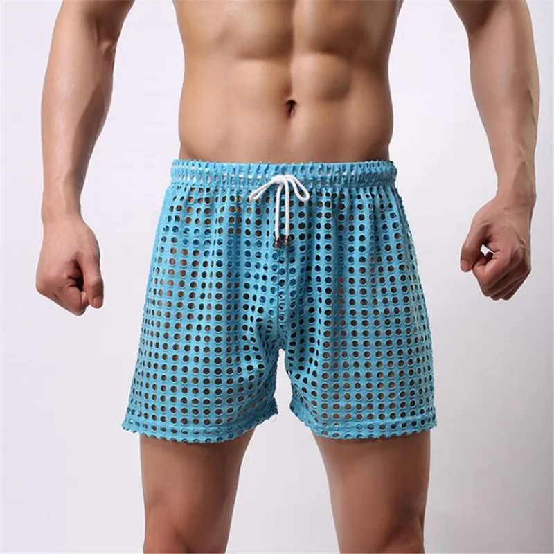 Мужские повседневные шорты мужские Модные дышащие сексуальные сетчатые шорты|men