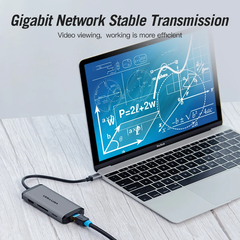 Vention USB C концентратор HDMI USB-C 3 0 5 мм аудио RJ45 адаптера Ethernet для Macbook Pro концентратора