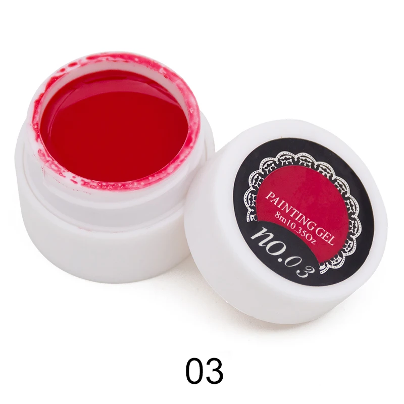 red painting gel Saviland 15 мл 58 Цвет большой объем УФ гель лак краска, лак эмалированный праймер Блестящий Гель-лак для ногтей для дизайна ногтей гель лак - Цвет: red painting gel
