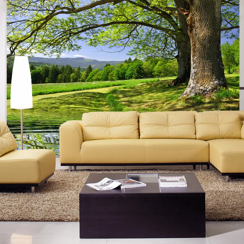 3d стереоскопические обои с природным пейзажем большие для гостиной дивана