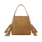 Женская сумка-мешок с кисточками, винтажная сумка-мессенджер в стиле ретро, простая сумка через плечо, 2019