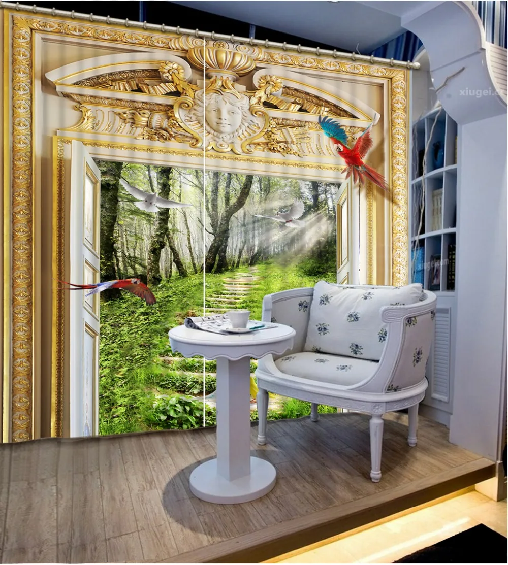 

3d занавески в европейском стиле с рельефным солнечным светом, 3D занавески на окна для постельного белья, украшение для дома
