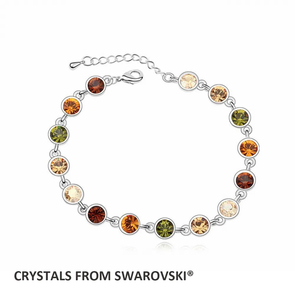 Горячая Распродажа, 3 цвета, разноцветный браслет с кристаллами SWAROVSKI, рождественский подарок - Окраска металла: Mutlicolor