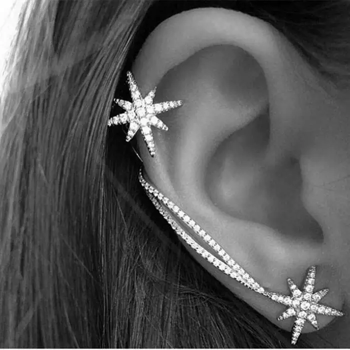 None серьги серьга из снежинки серьги-гвоздики модные повседневные серебряные