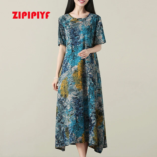 Zipipiyf 2017 лето новое искусство ретро свободные народном стиле платье с короткими