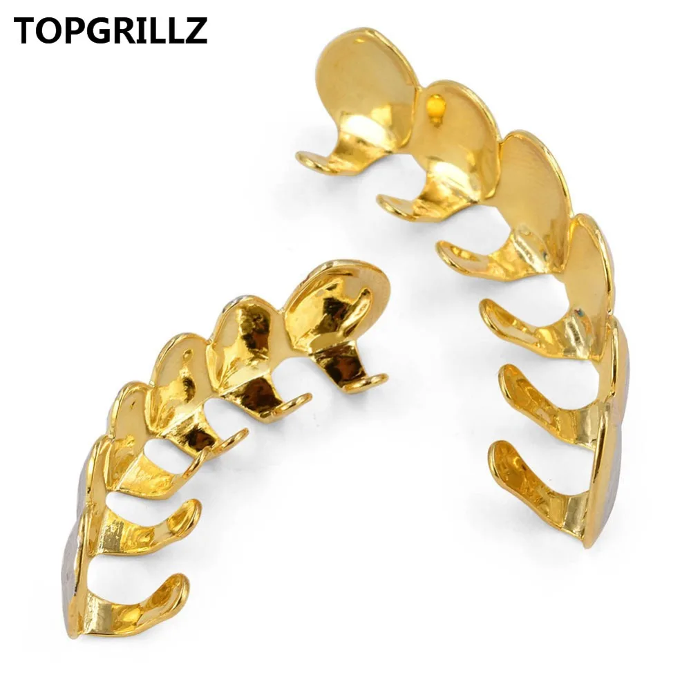 Комплект топа и нижнего белья TOPGRILLZ золотистого цвета с D Cut 6 зубами для хип хоп
