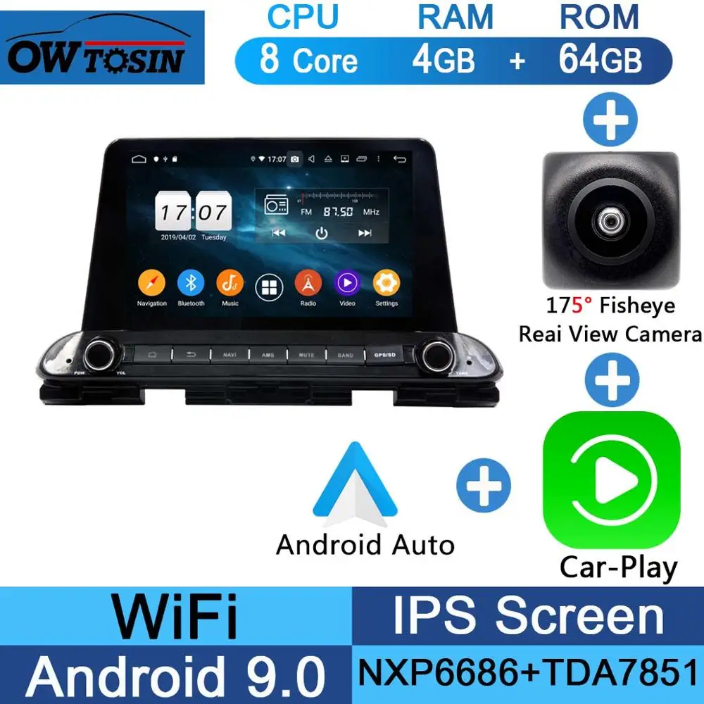 Fisheye Carplay n A " ips Восьмиядерный 4 Гб ОЗУ+ 64 Гб ПЗУ Android 9,0 автомобильный DVD радио gps для Kia CERATO FORTE DSP CarPlay Parrot BT стерео - Цвет: Fisheye Carplay n A