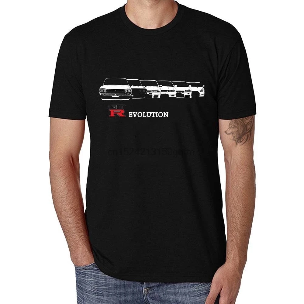 Nissan Gtr Evolution Funny Design Cool Mens T-Shirt Slim Fit Short Sleeves | Мужская одежда