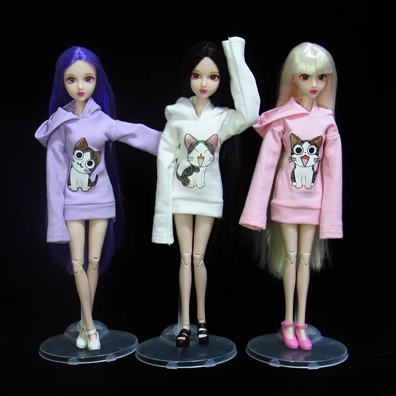 Женская Одежда для куклы st 1/3 1/4 bjd 1/6 аксессуары кукол мультяшный розовый белый