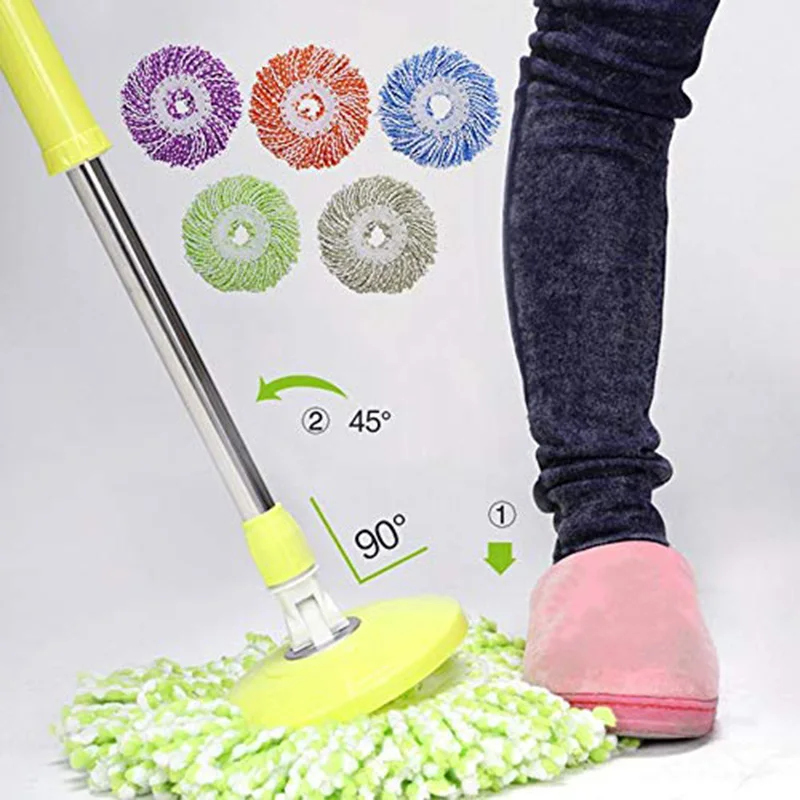 Супер микрофибра Вращающаяся головка швабры вращающаяся на 360 градусов Сменная |