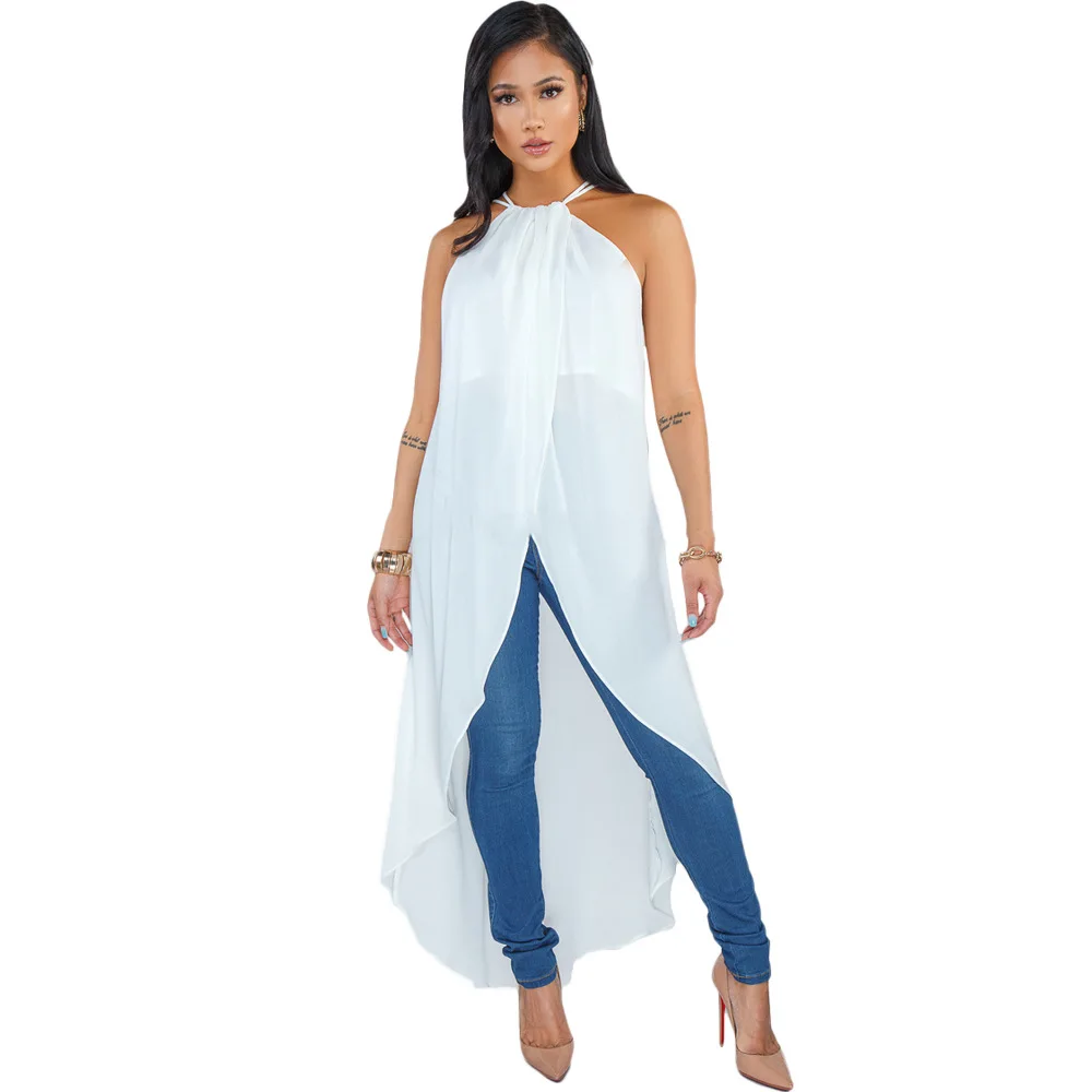 Элегантный топ с круглым вырезом и открытыми плечами Женская Повседневная белая