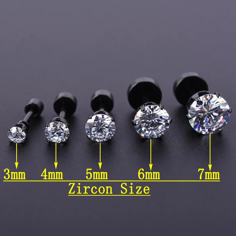 Одна деталь в течении 3 7 мм циркон кристалл пирсинг уха золото серебристый черный