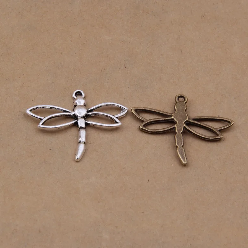 50 шт. античная серебряная бронзовая подвеска стрекоза Изготовление ювелирных