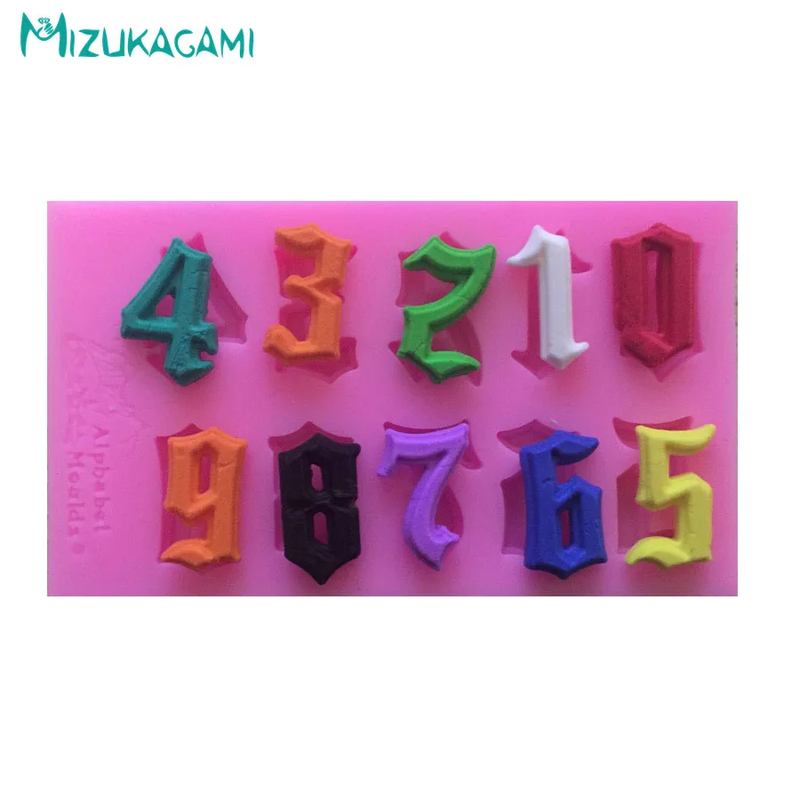 0-9 цифр цифровой помадка плесень печенье выпечки торт украшение DIY кухонная