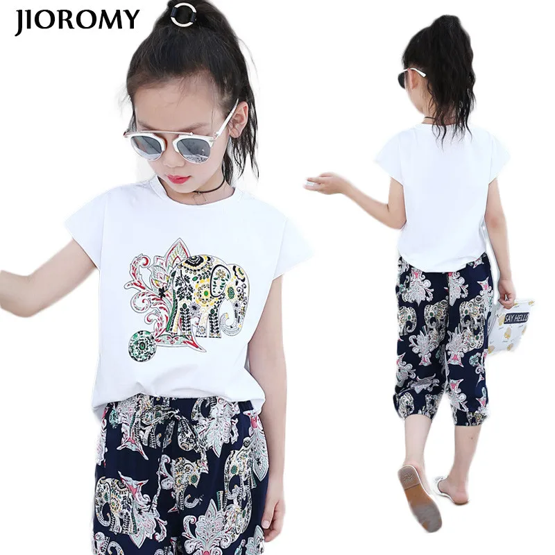 JIOROMY/комплекты одежды для маленьких девочек 2019 г. Повседневный хлопковый костюм