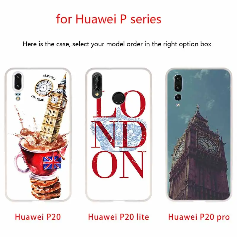 Мягкий чехол для Huawei P40 P30 P20 Pro P10 Lite e Plus P Samrt Z 2020 2019 с лондонским Биг Бен автобусом |
