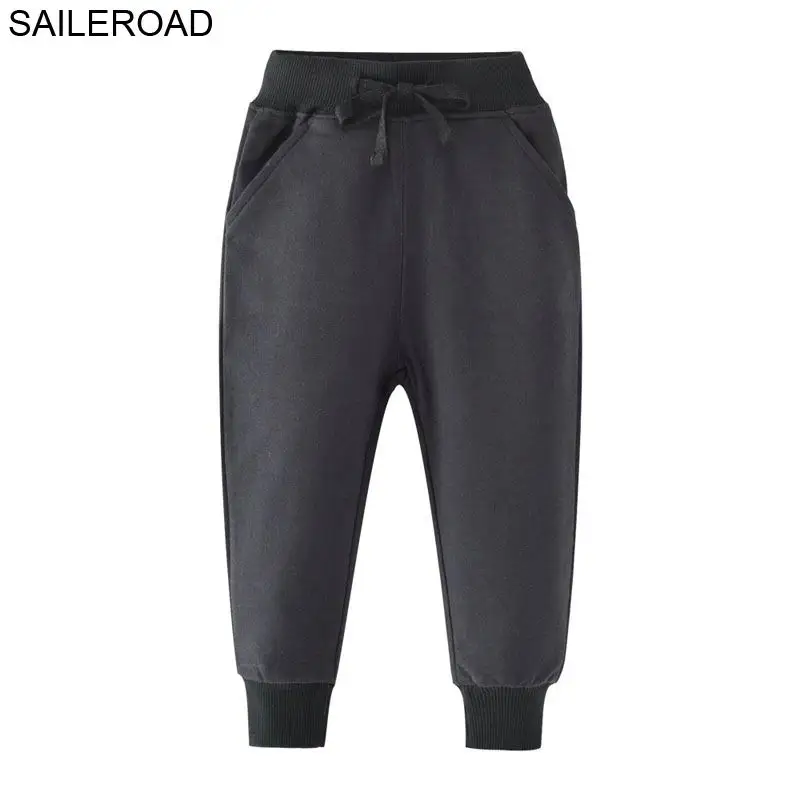 SAILEROAD Solid Boy Длинные брюки для детей Спортивные штаны Осень Дети Спортивные брюки Хлопок Девочки Карманы для детской одеж - Цвет: 7077 same picture
