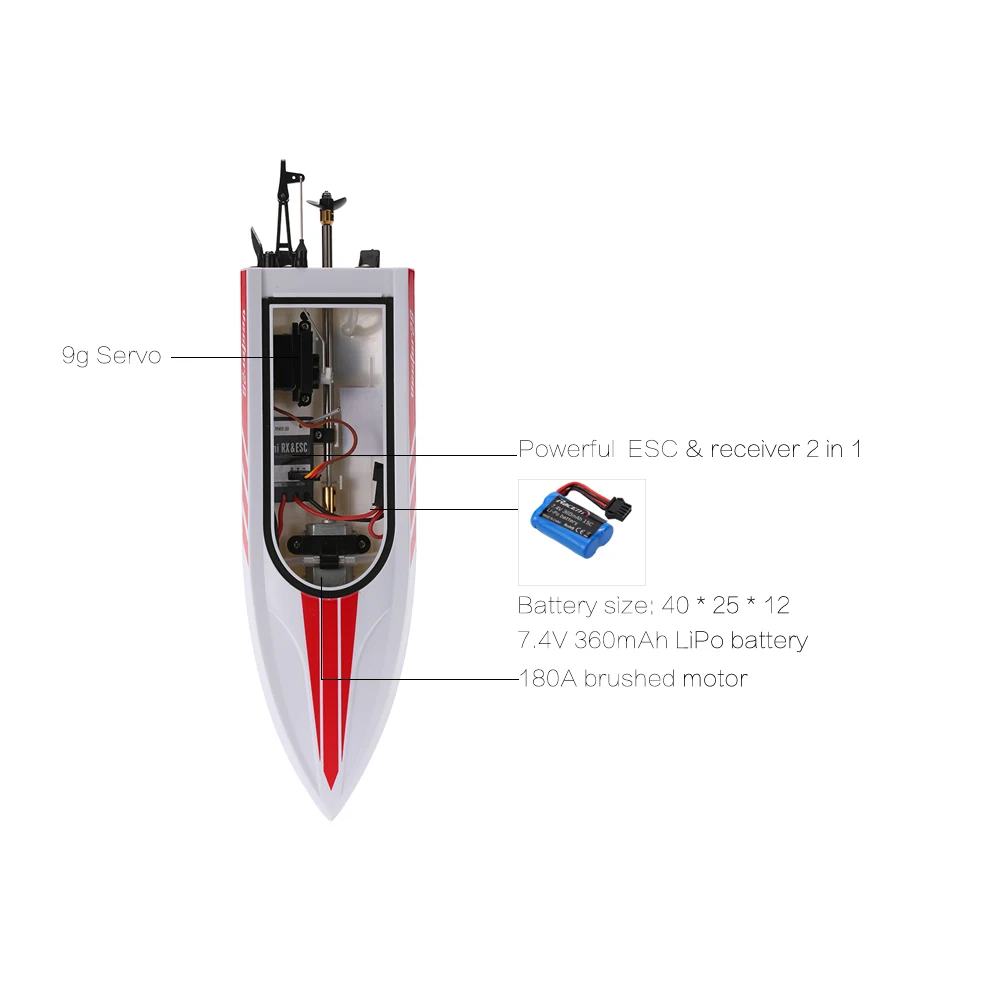 VolantexRC Vector28 795-1 2.4GHz 30km/h Super High Speed Brushed Pool RTR RC Racing Boat Waterproof Fishing Best Gift | Игрушки и хобби
