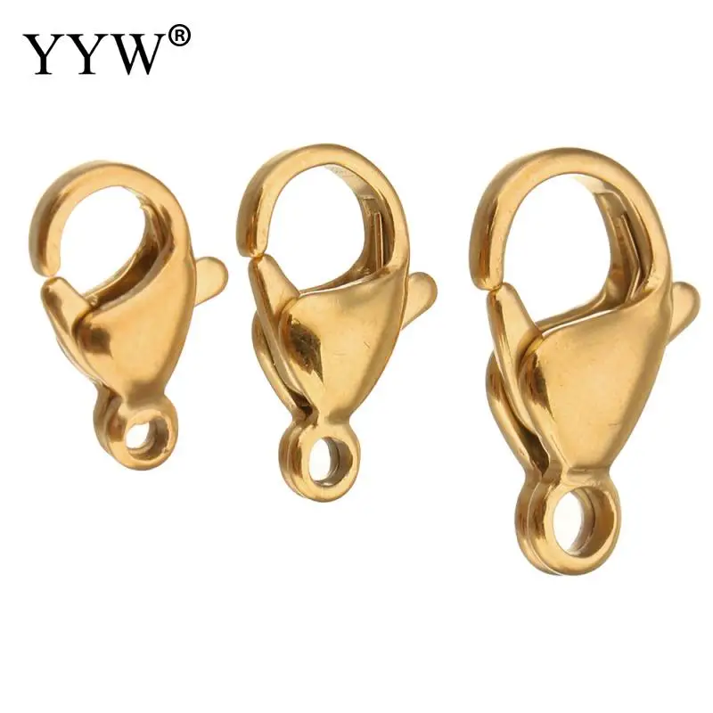 

Застежка для украшений из нержавеющей стали, застежка для украшений в виде карабина золотого цвета, аксессуары для ювелирных изделий 6,5/7/9/9, 5/мм, 200 шт.