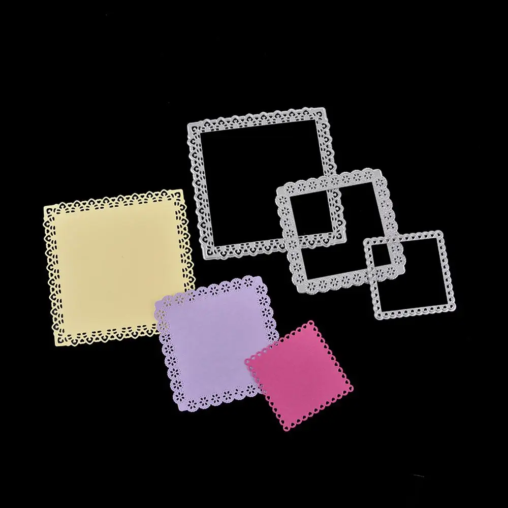 3pcs/set Hollow Square Metal Cutting Dies and Stamps for DIY Scrapbooking Photo/Album Decorative Embossing Paper Card Stencils | Дом и сад