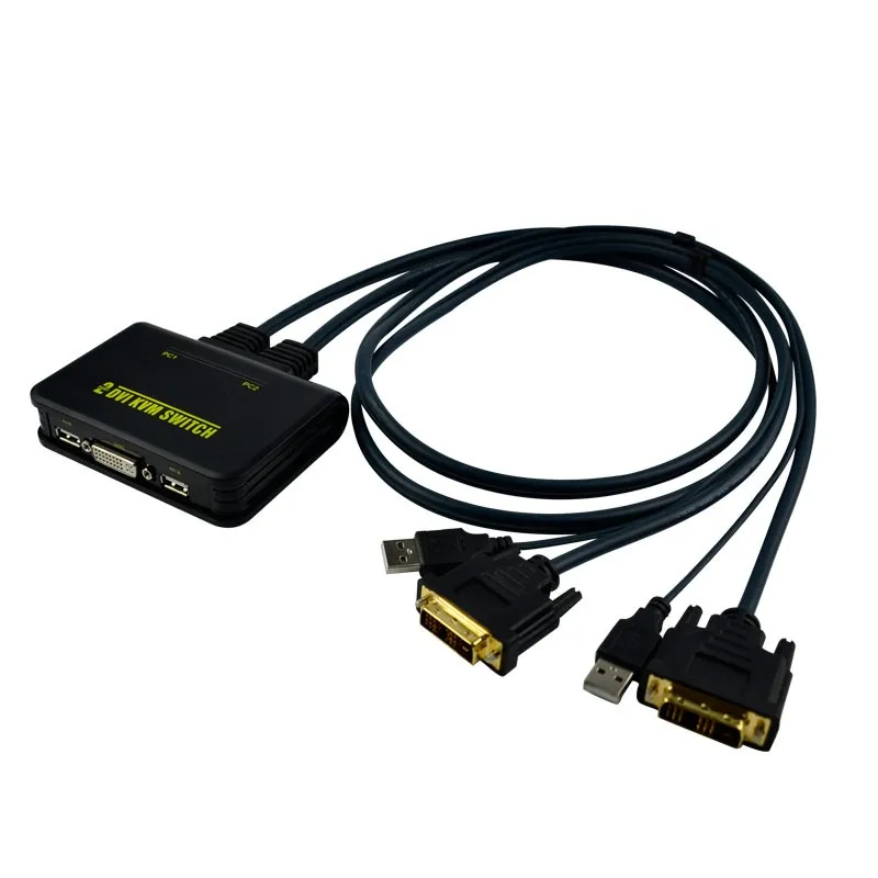 2 порта KVM переключатель DVI USB 0 конвертер аудио видео Kabel Fr монитор компьютер Tastatur