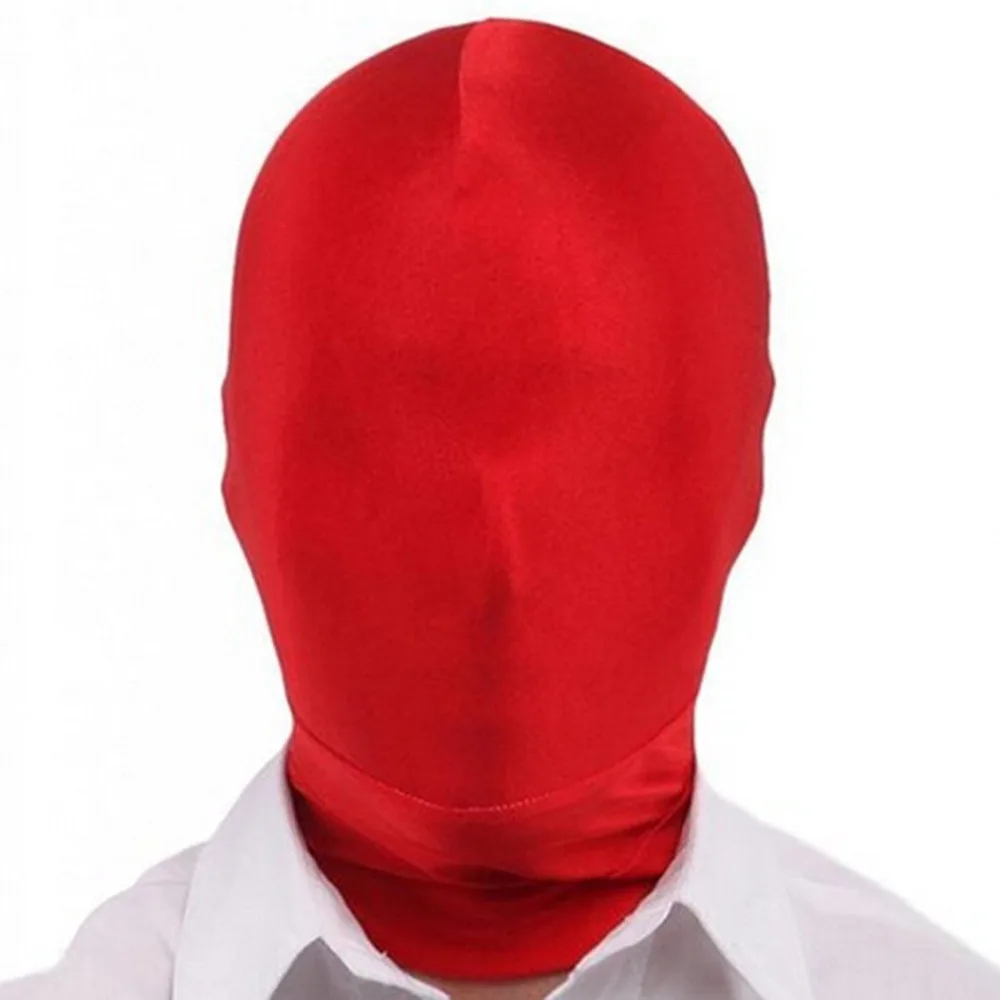 Новинка для взрослых красный костюм Zentai из спандекса маска с капюшоном аксессуар