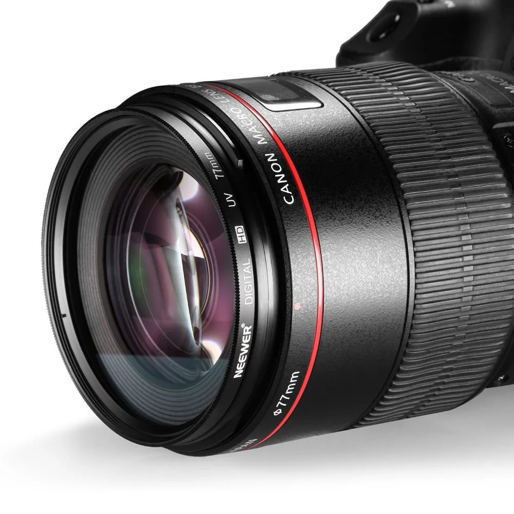 Neewer 77 мм УФ-фильтр объектива+ Ткань для очистки для CANON 24-105 мм/10-22 мм/17-40 мм и NIKON 28-300/18-300 DSLR зум-объективы
