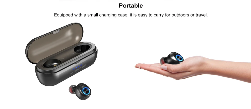 Anomoibuds капсулы TWS беспроводные наушники V5.0 Bluetooth наушники гарнитура глубокий бас стерео звук спортивные наушники для samsung Iphone