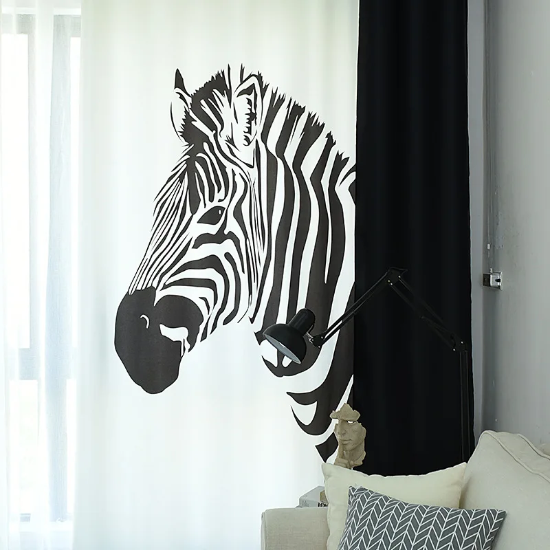 Занавески WLIARLEO из ткани с рисунком зебры шторы вуали черного и белого цветов для