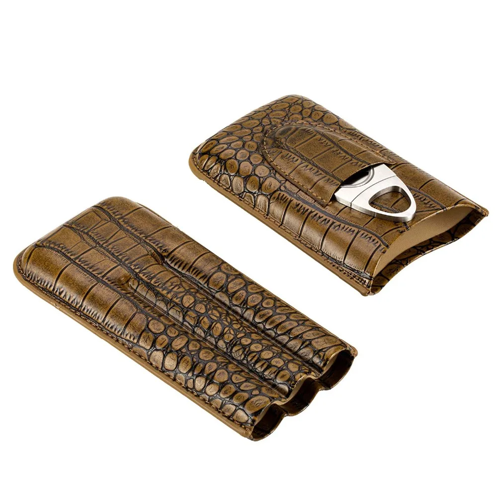 SCOTTE крокодиловой кожи текстура портсигар Путешествия ручной работы под сигар