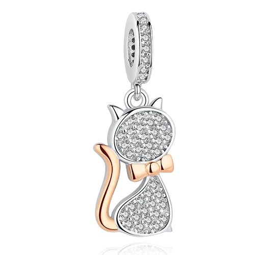 PY1YJ412 Серебряные бусины 925 пробы Собака Золотой Кот панда змея лошадь Fit Pandora Шарм серебро 925 Аутентичные ювелирные изделия для создания браслетов - Цвет: PY1YJ412