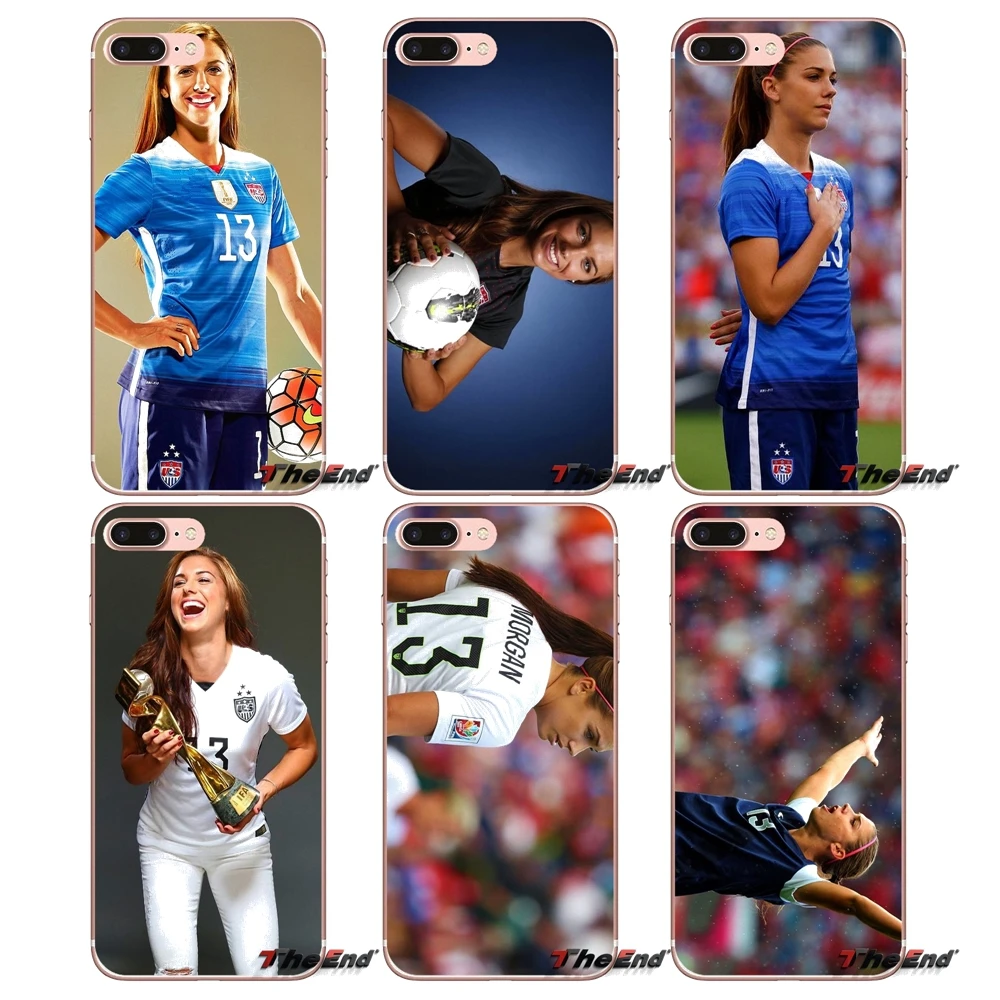 For iPhone X 4 4S 5 5S 5C SE 6 6S 7 8 Plus Samsung Galaxy J1 J3 J5 J7 A3 A5 2016 2017 Alex Morgan American Soccer star Soft Case | Мобильные