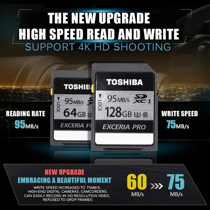 TOSHIBA N401 карта памяти класс 10 64 ГБ 128 ГБ|Карты памяти| |