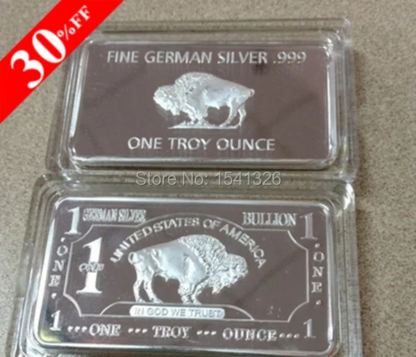 Немагнитный! 1 troy oz. 999 Немецкая Серебряная планка в защитном чехле 5 шт./лот