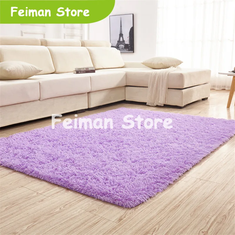 Высококачественная Прямая продажа с фабрики шелк сплошной цвет ковер гостиная